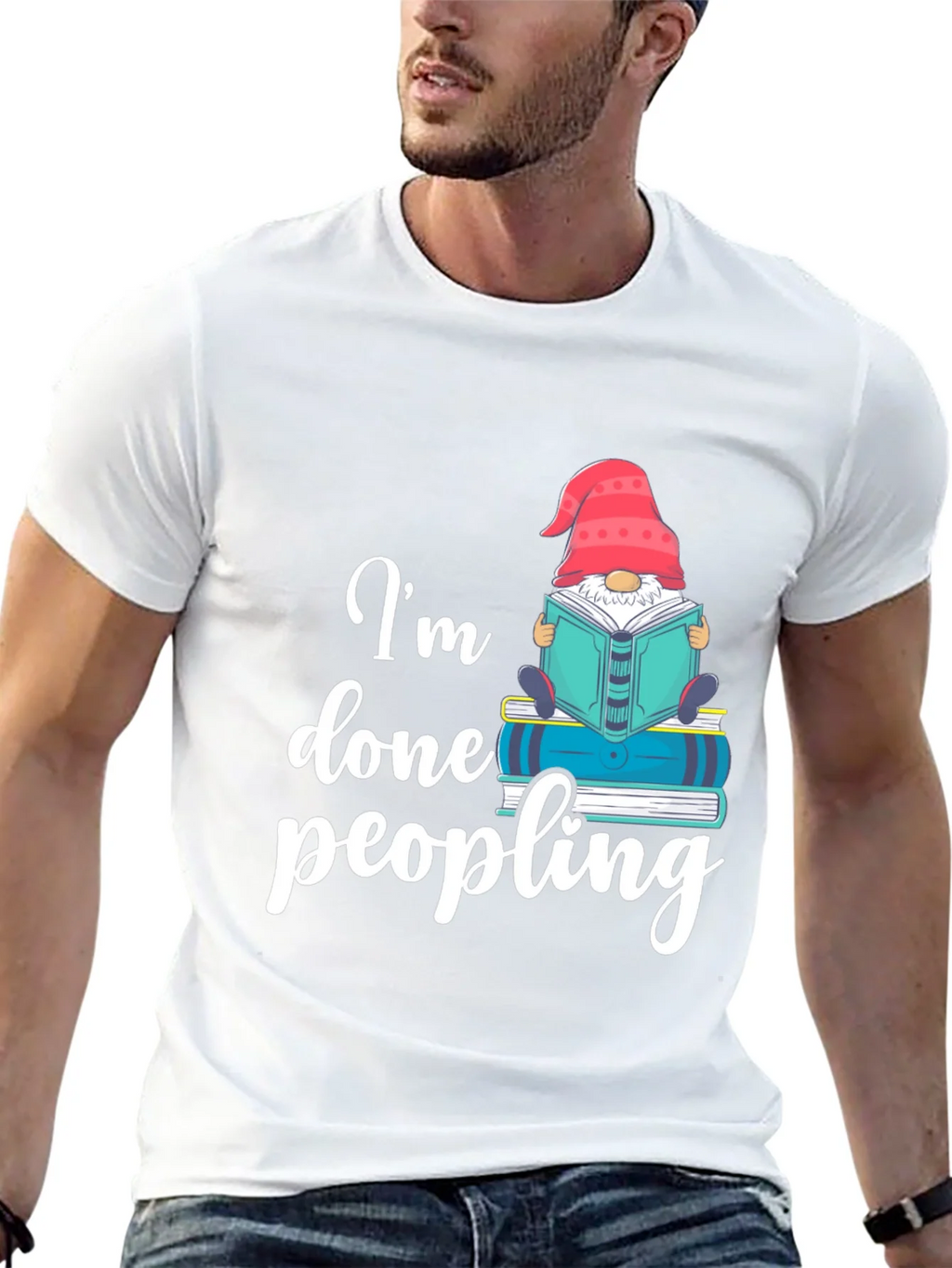 Im Done Peopling T-Shirt - Funny Book Gnome Tee product image 12
