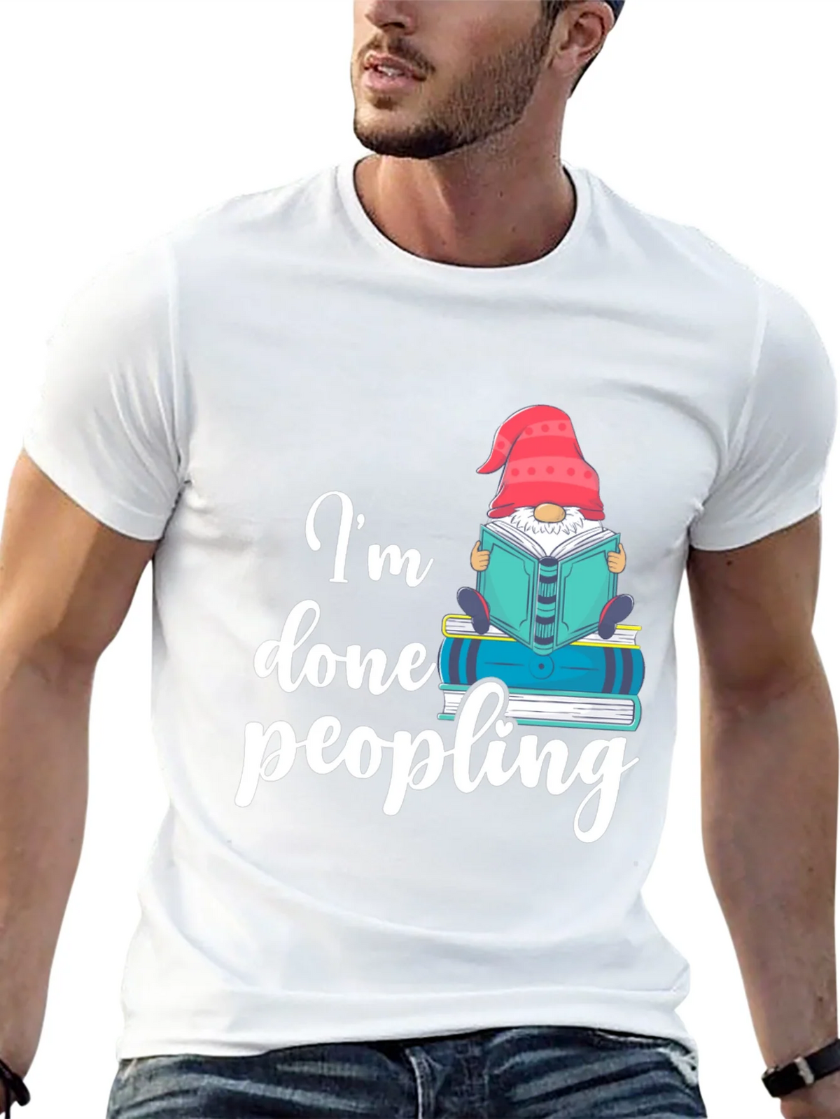 Im Done Peopling T-Shirt - Funny Book Gnome Tee product image 12