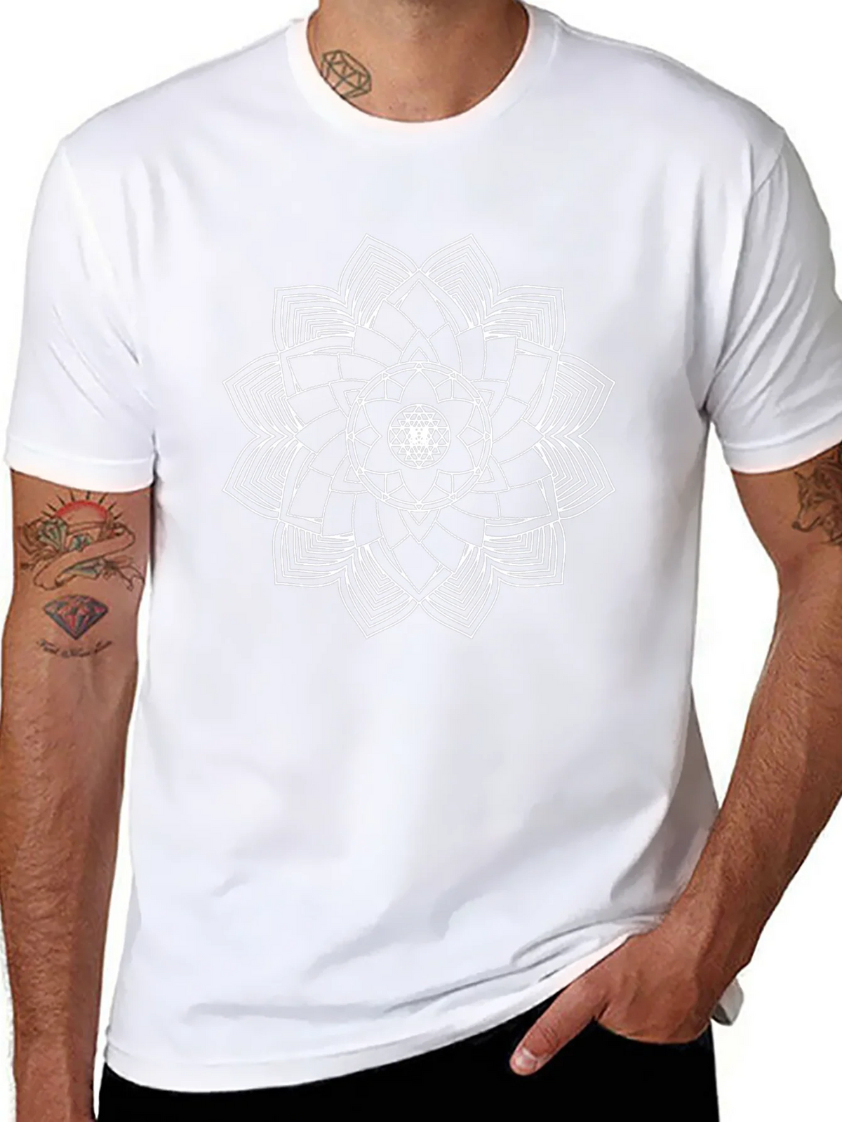 Mandala Graphic Black T-Shirt - Geometric Design product image 7
