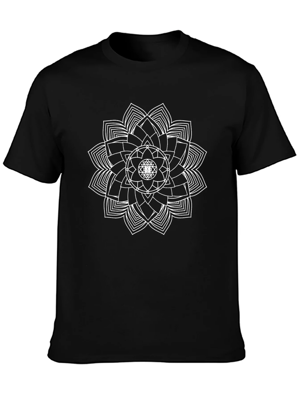 Mandala Graphic Black T-Shirt - Geometric Design product image 3
