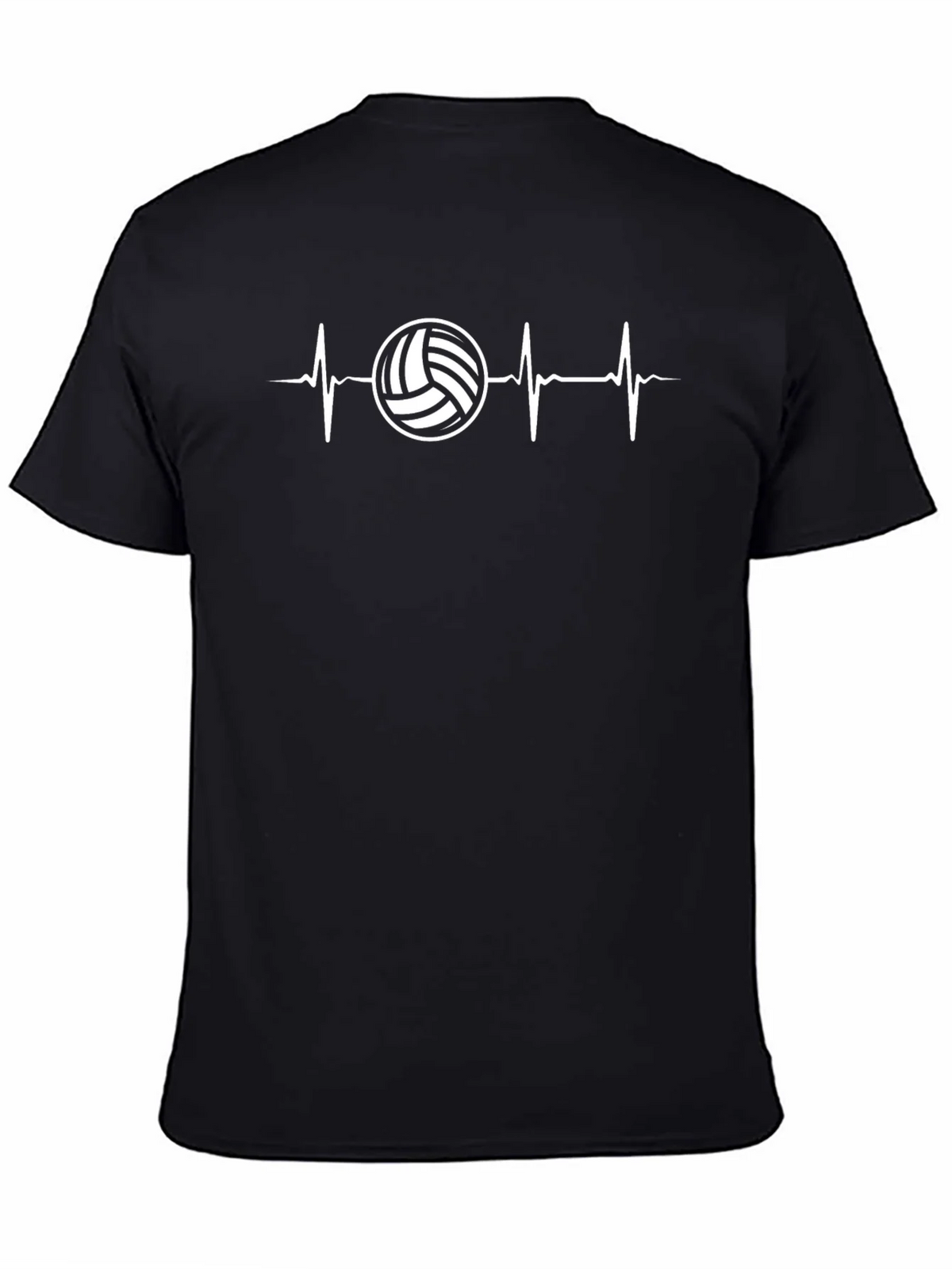 Volleyball Heartbeat Graphic Tee - Black Cotton T-Shirt product image 4