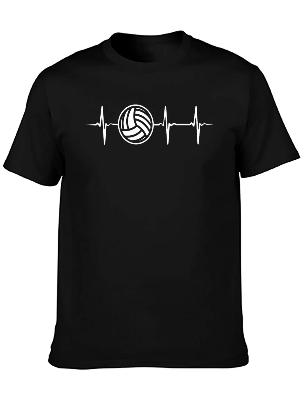 Volleyball Heartbeat Graphic Tee - Black Cotton T-Shirt product image 3