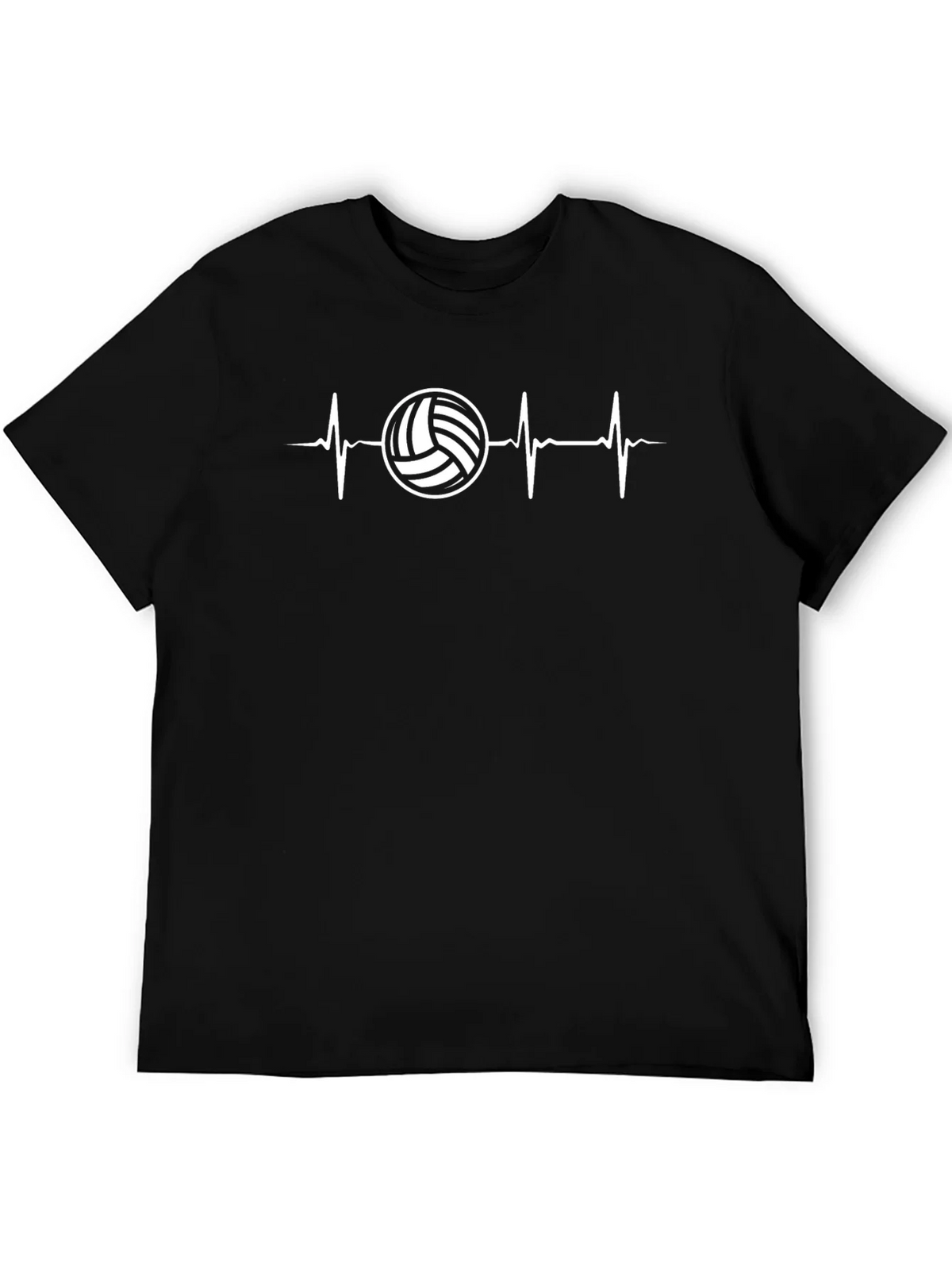 Volleyball Heartbeat Graphic Tee - Black Cotton T-Shirt product image 5