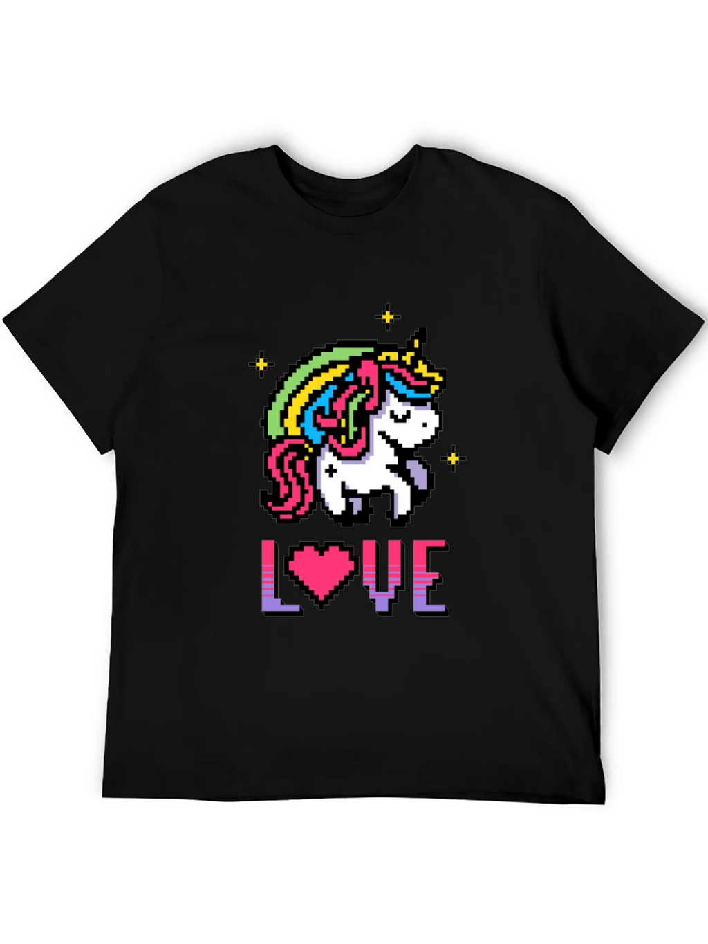 Pixel Unicorn LOVE Graphic T-Shirt product image 5