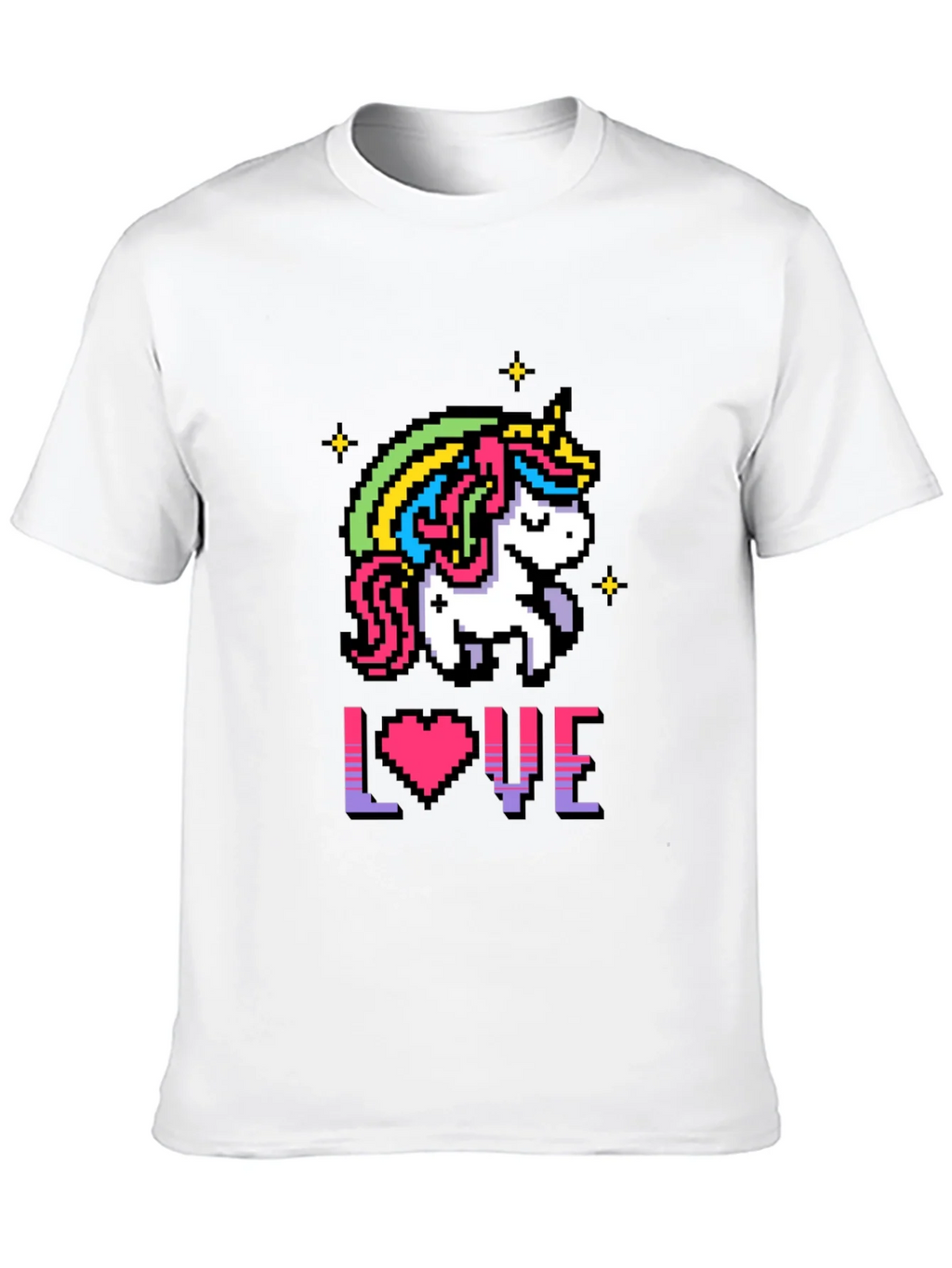 Pixel Unicorn LOVE Graphic T-Shirt product image 9