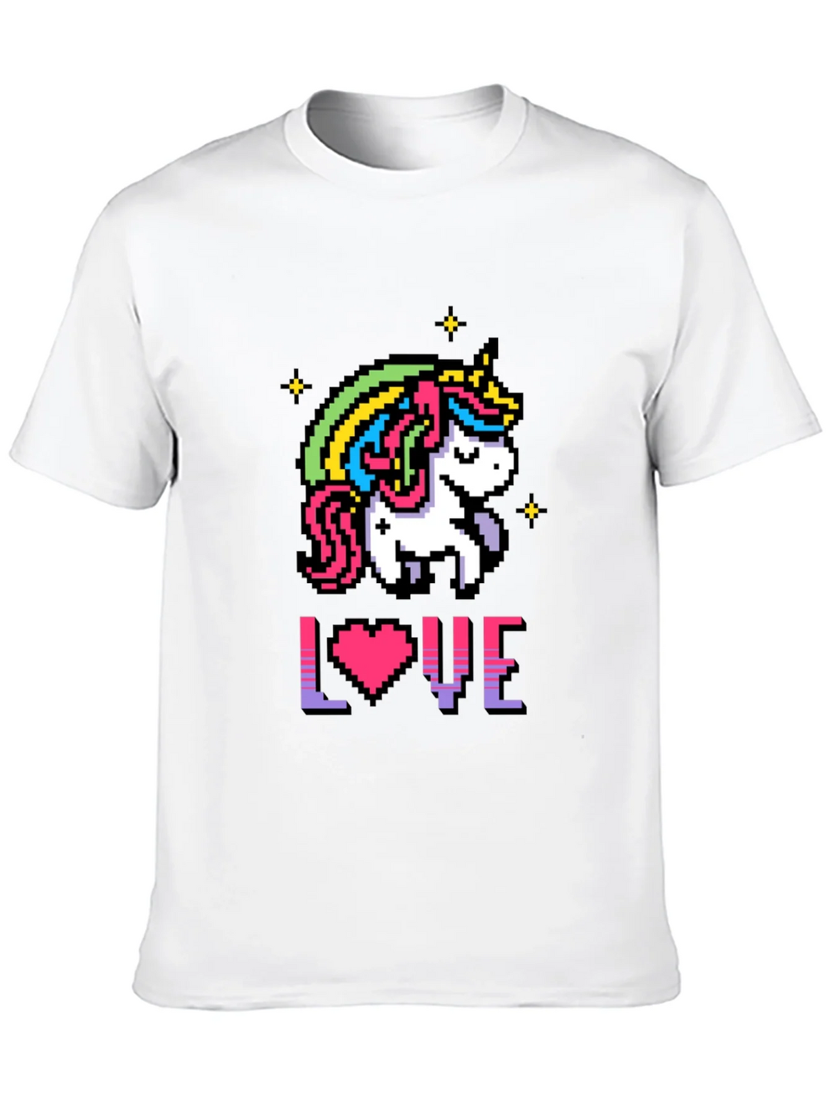 Pixel Unicorn LOVE Graphic T-Shirt product image 9