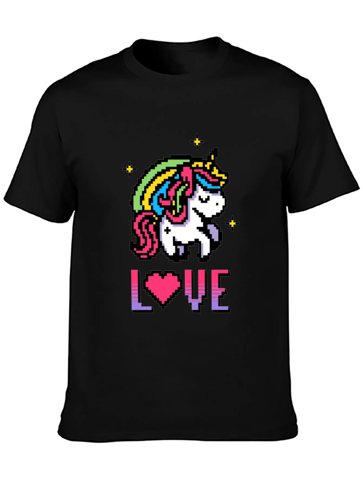 Pixel Unicorn LOVE Graphic T-Shirt product image 3