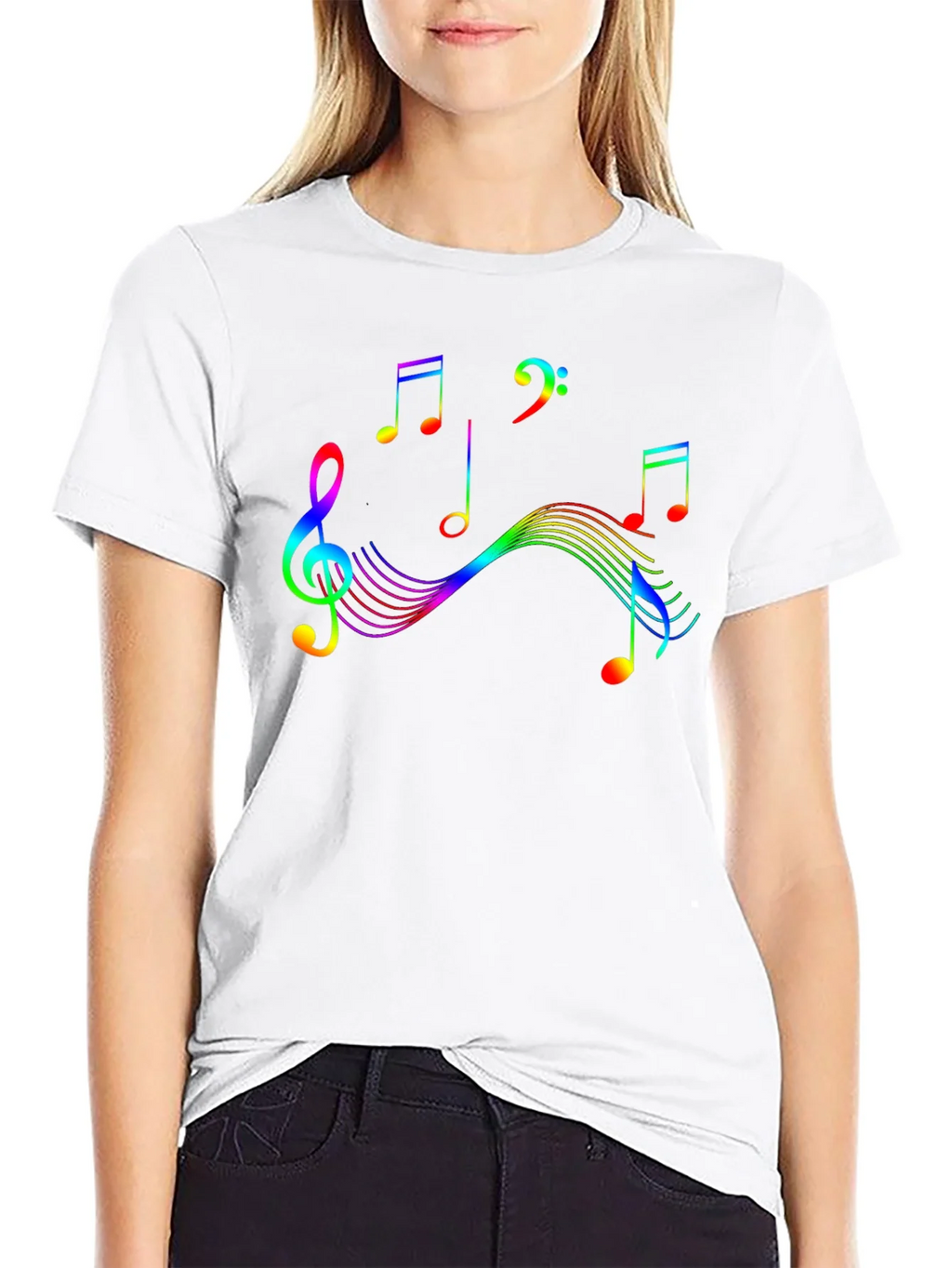 Rainbow Music Note Graphic Tee product image 8