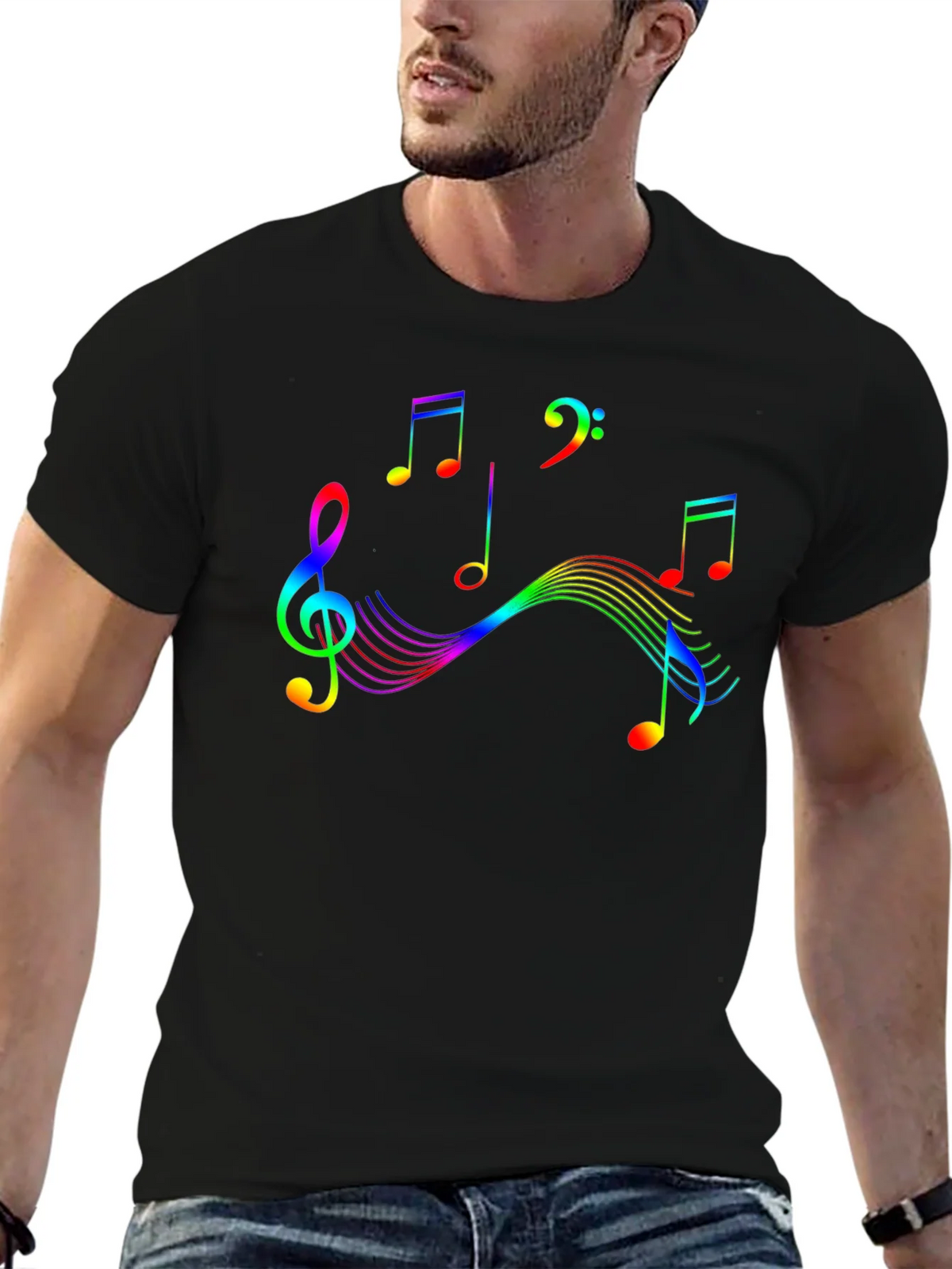 Rainbow Music Note Graphic Tee product image 6