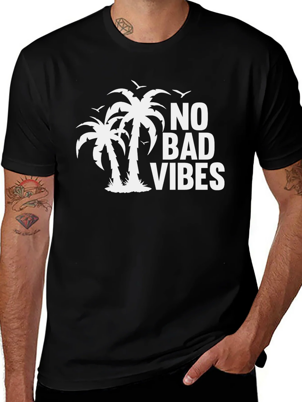 No Bad Vibes Palm Tree Graphic Tee product image 1