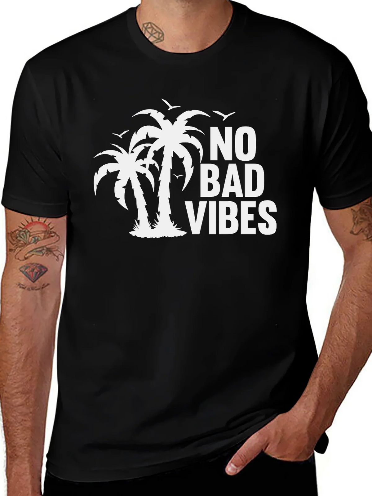 No Bad Vibes Palm Tree Graphic Tee product image 1