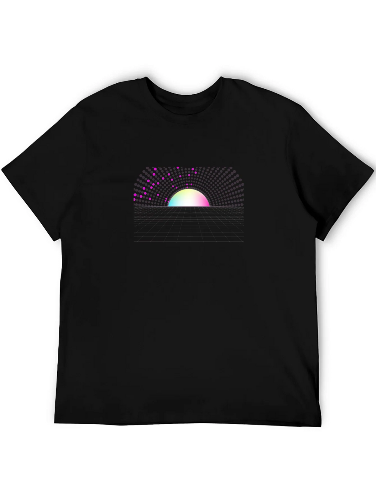 Abstract Sunset Graphic Tee - Black Crew Neck T-Shirt product image 5