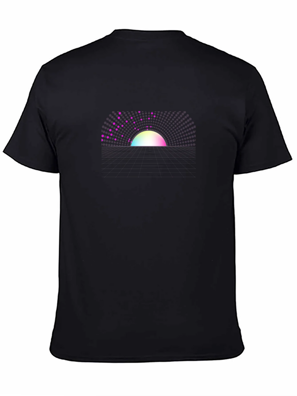 Abstract Sunset Graphic Tee - Black Crew Neck T-Shirt product image 4