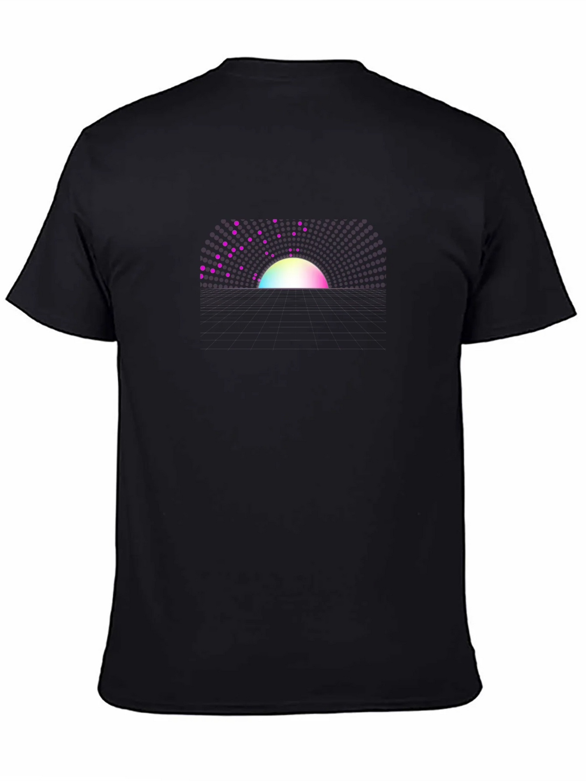 Abstract Sunset Graphic Tee - Black Crew Neck T-Shirt product image 4