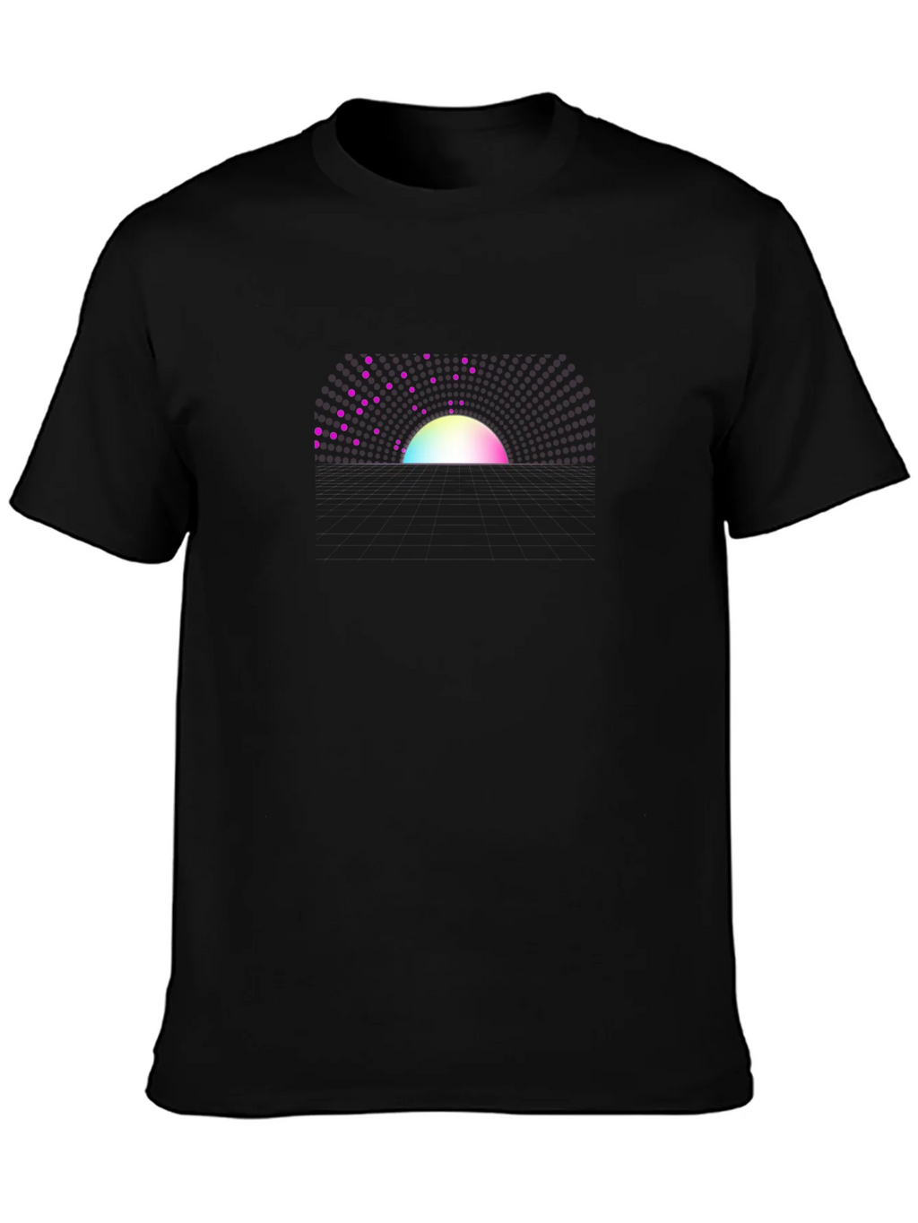 Abstract Sunset Graphic Tee - Black Crew Neck T-Shirt product image 3