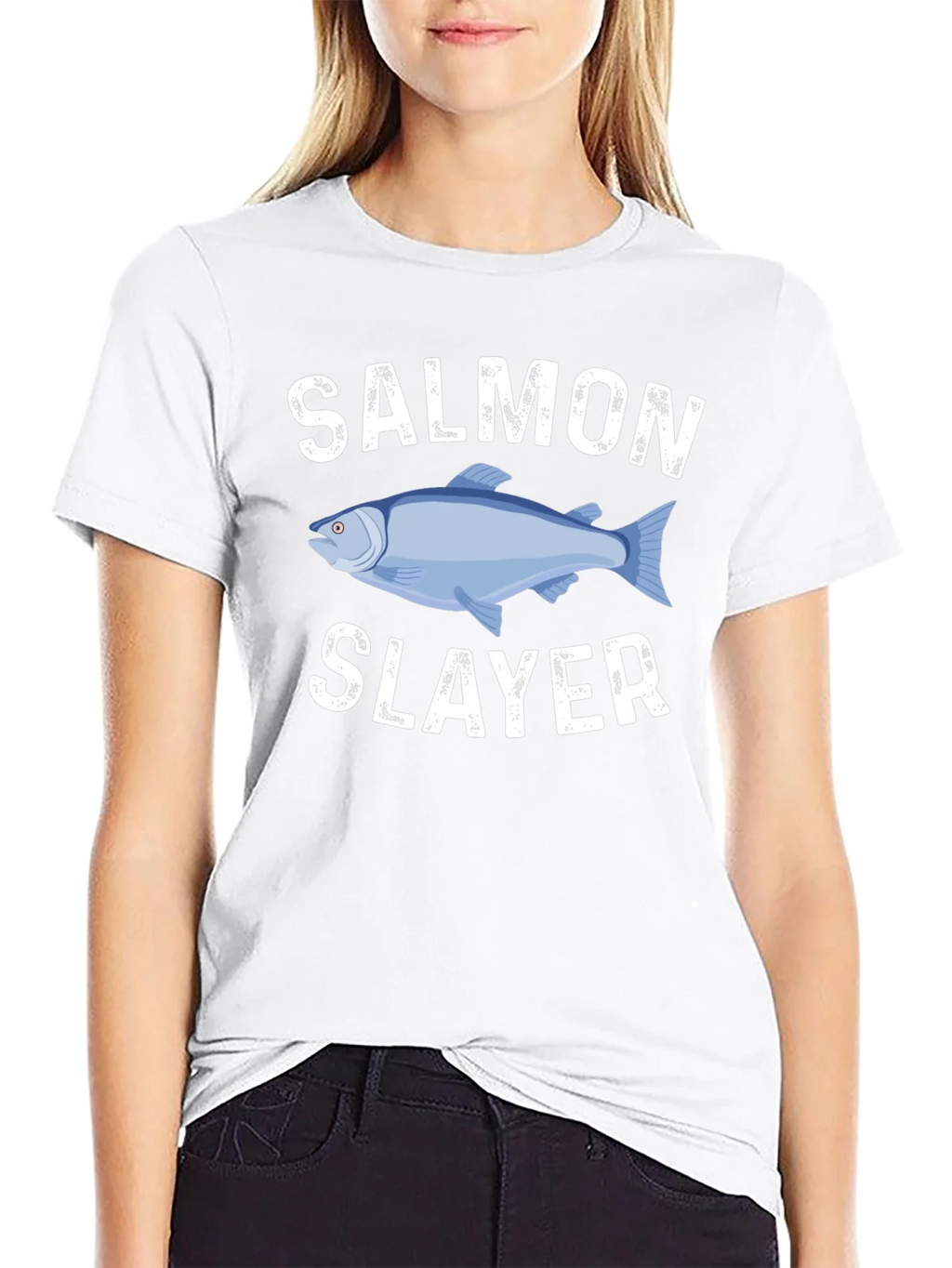 Salmon Slayer Graphic Tee - Fishing Humor T-Shirt product image 8