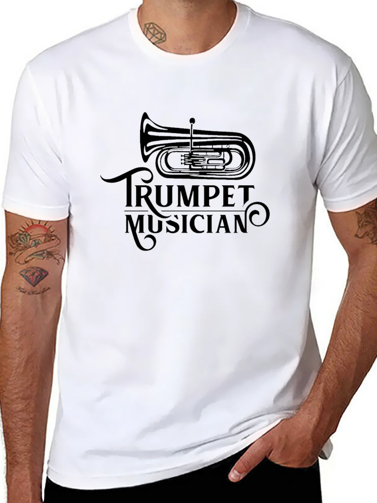 Trumpet Musician Black Graphic Tee product image 7