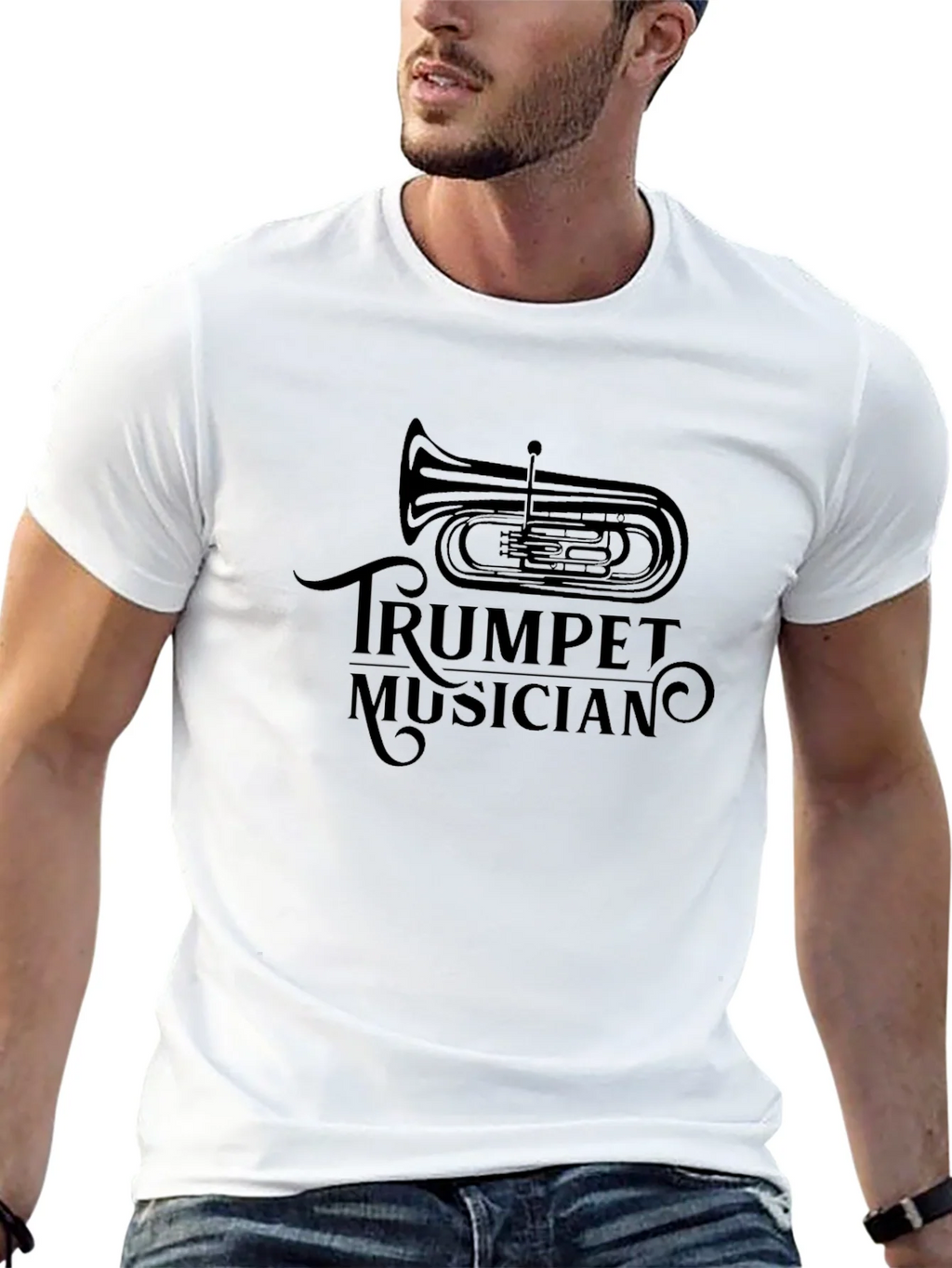 Trumpet Musician Black Graphic Tee product image 12