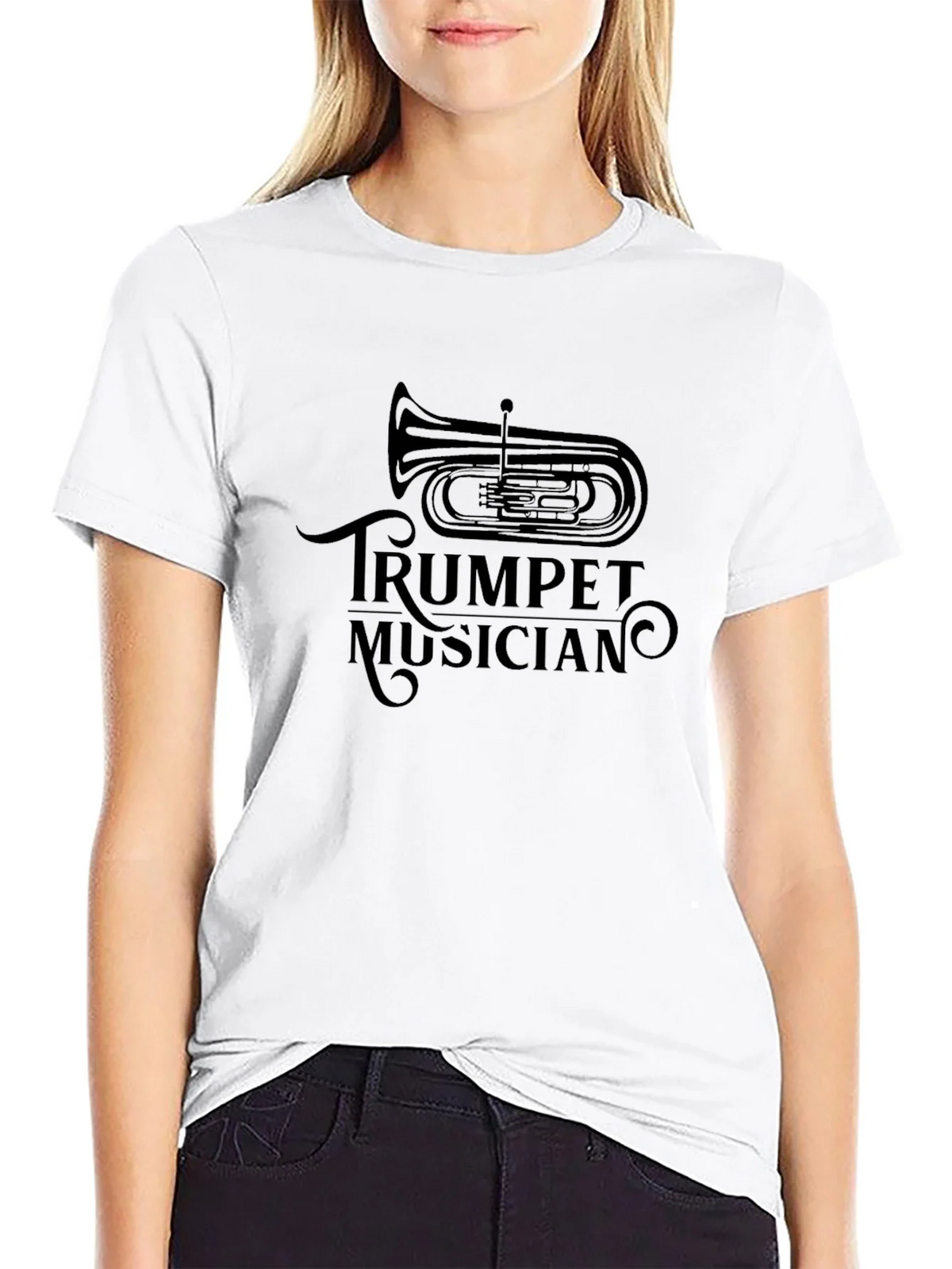 Trumpet Musician Black Graphic Tee product image 8