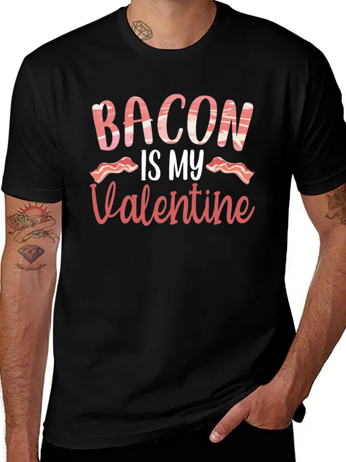Bacon is My Valentine Graphic T-Shirt product image 1