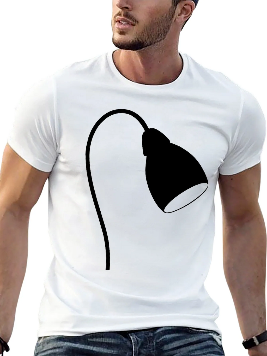 Modern Desk Lamp Graphic Tee - Black Cotton Casual Shirt product image 12