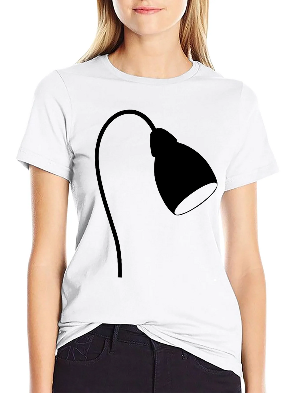 Modern Desk Lamp Graphic Tee - Black Cotton Casual Shirt product image 8
