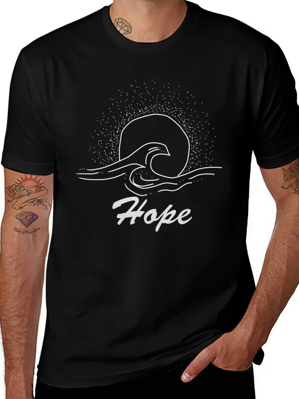 Hope Graphic Tee - Black Cotton T-Shirt product image 1
