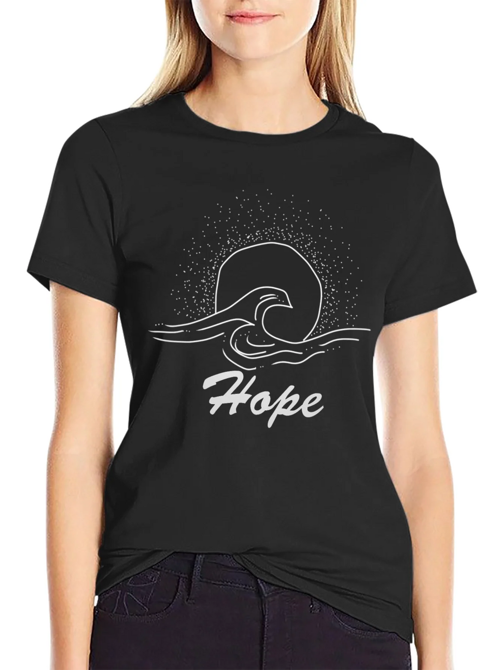 Hope Graphic Tee - Black Cotton T-Shirt product image 2