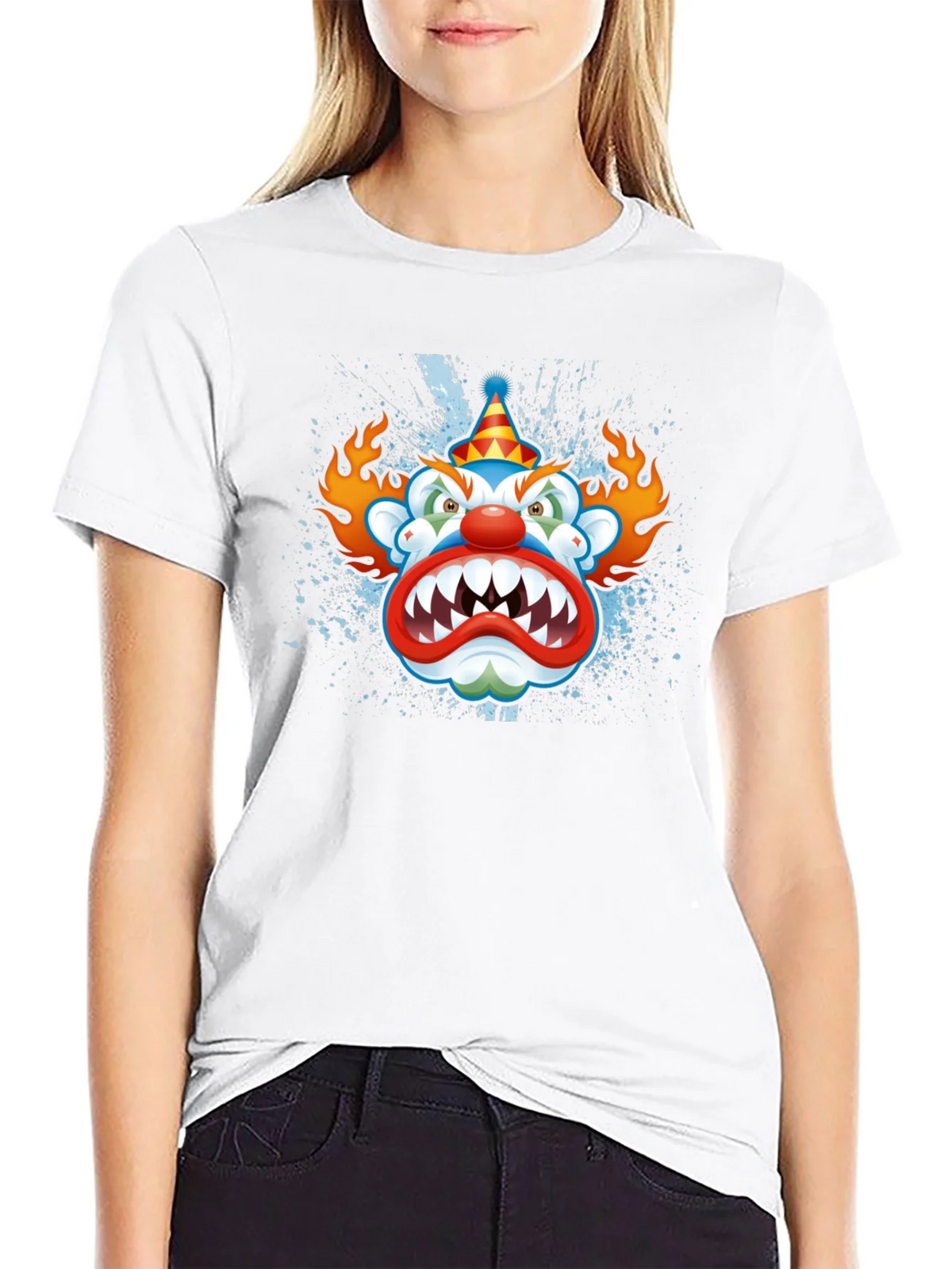 Creepy Clown Graphic Black T-Shirt product image 8