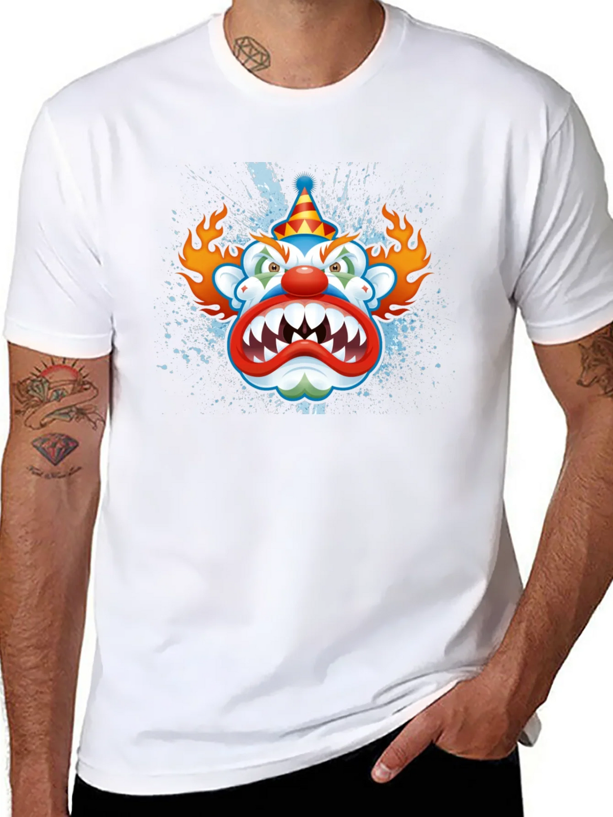 Creepy Clown Graphic Black T-Shirt product image 7