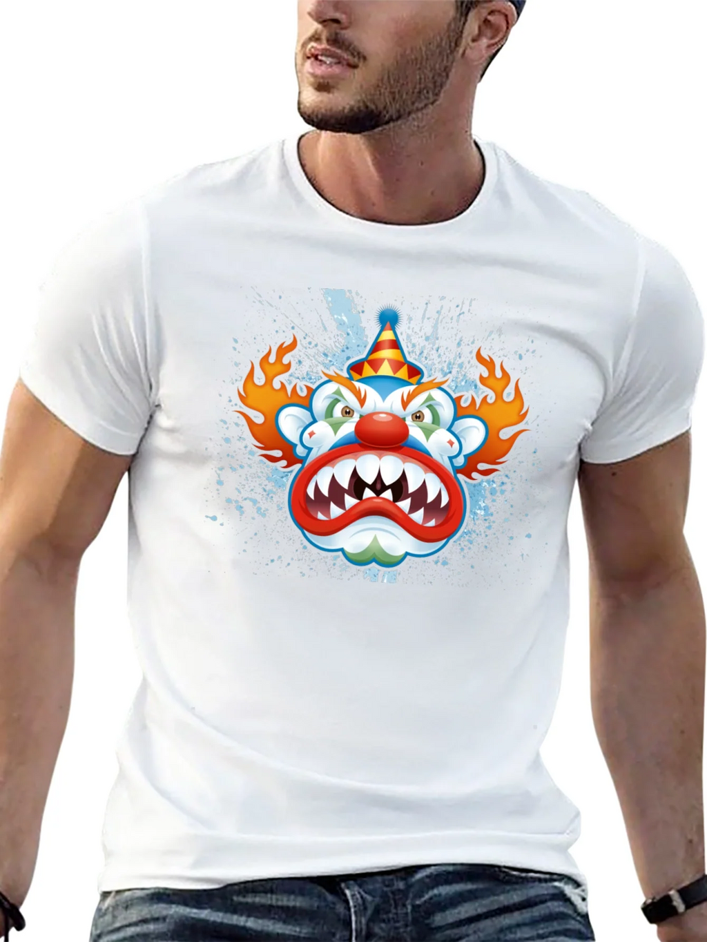 Creepy Clown Graphic Black T-Shirt product image 12
