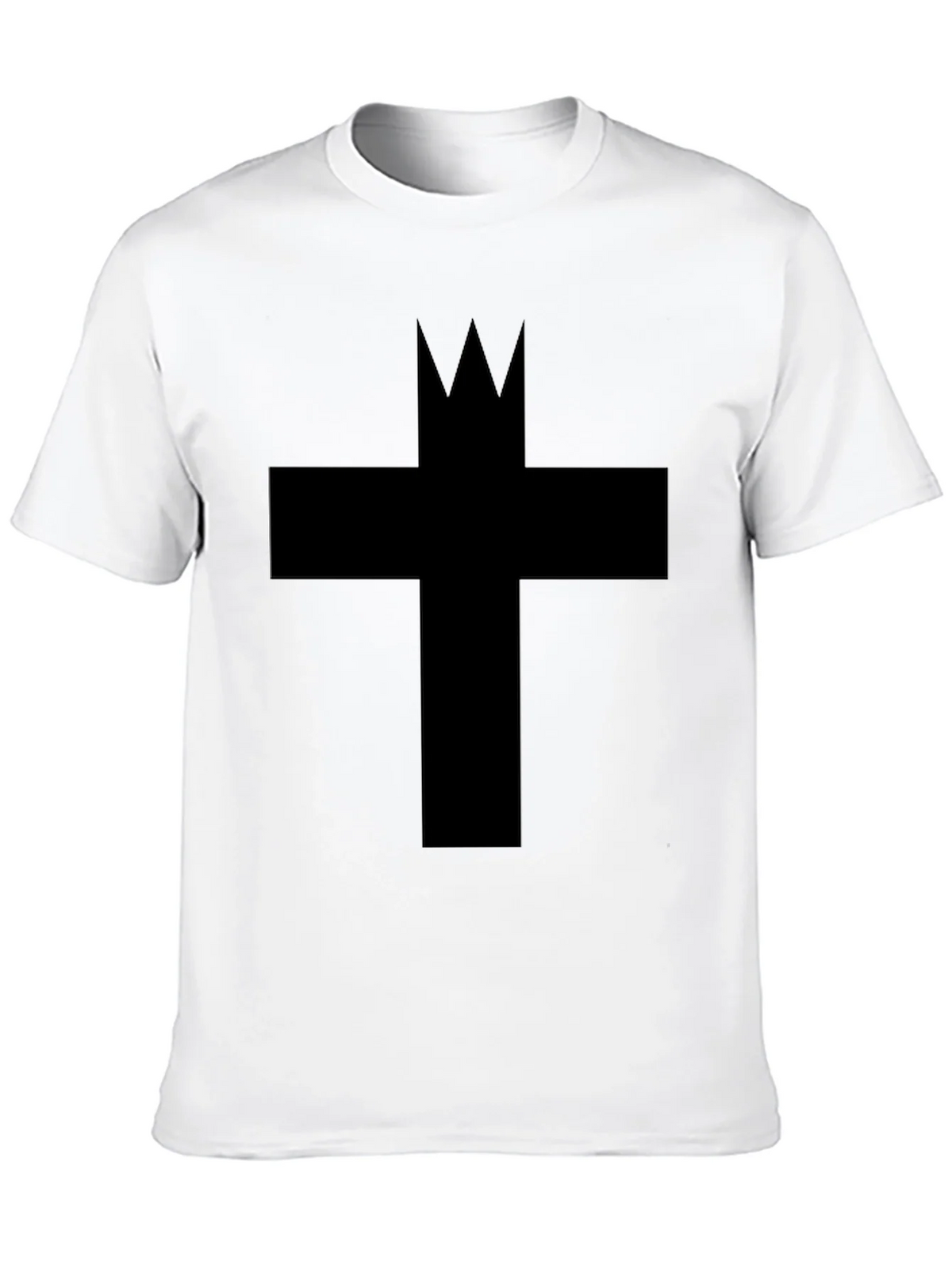 Graphic Tee: Crowned Cross Black Cotton T-Shirt product image 9