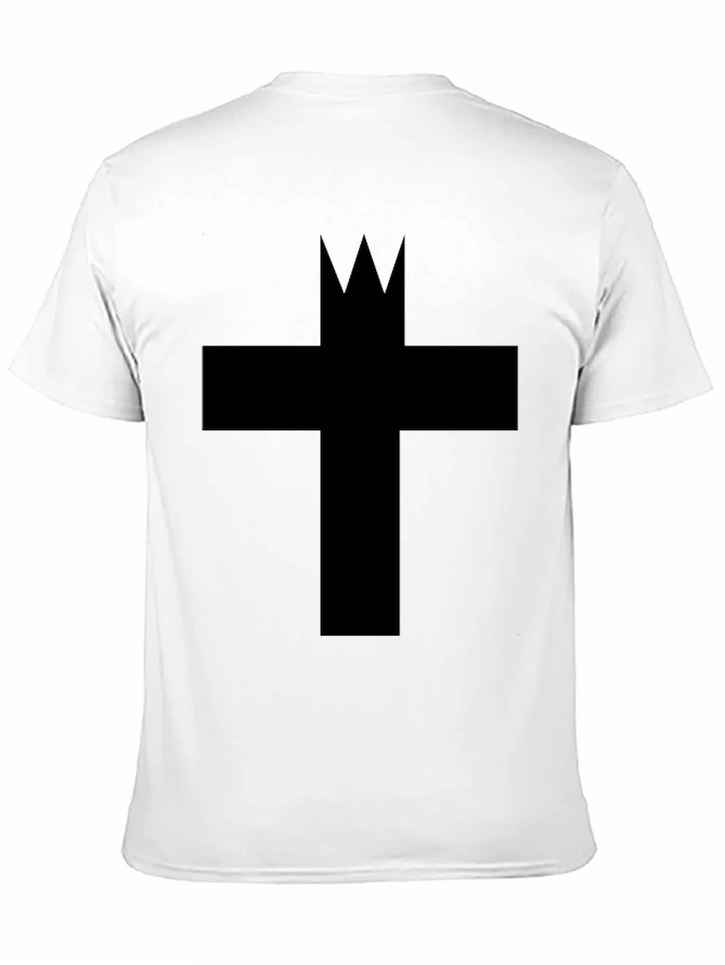 Graphic Tee: Crowned Cross Black Cotton T-Shirt product image 10