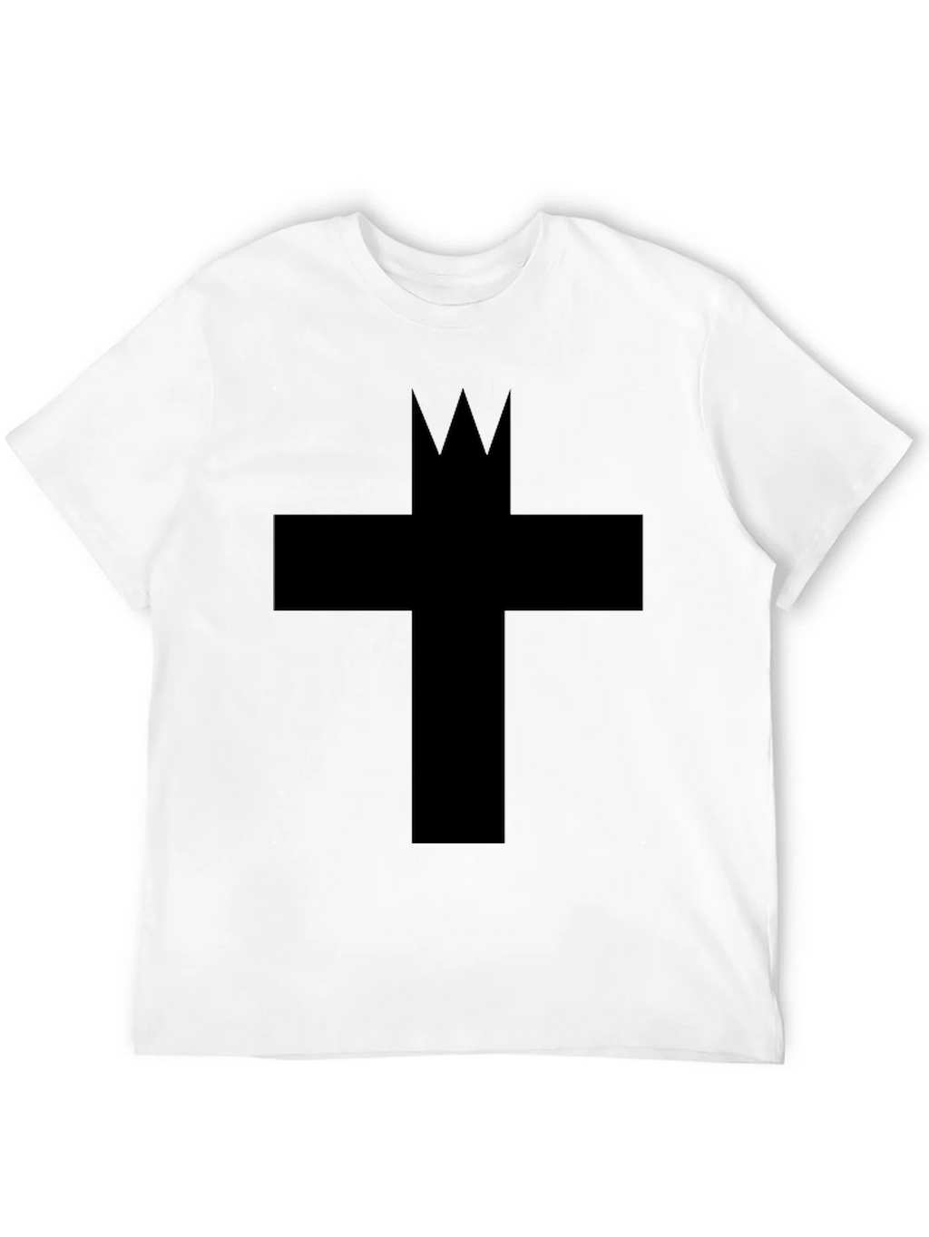 Graphic Tee: Crowned Cross Black Cotton T-Shirt product image 11