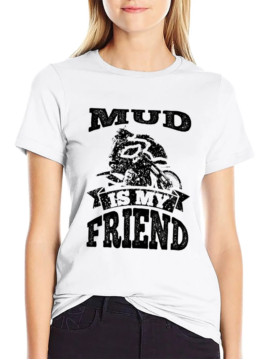 Mud Is My Friend Dirt Bike Black Graphic Tee product image 8