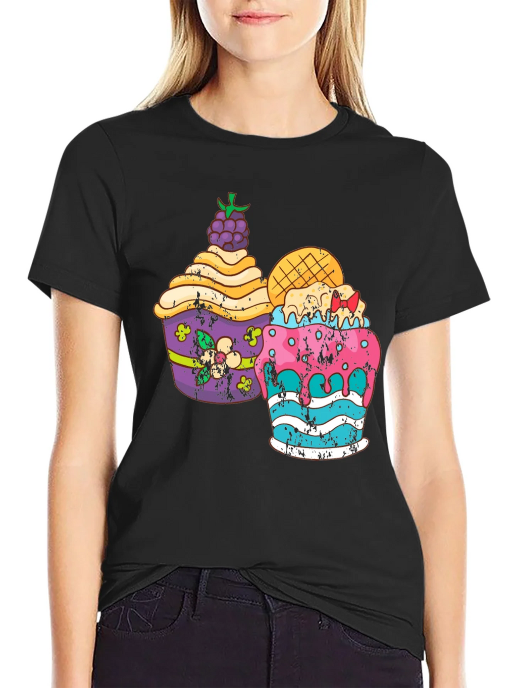 Fun Cupcake Graphic Tee - Black product image 2