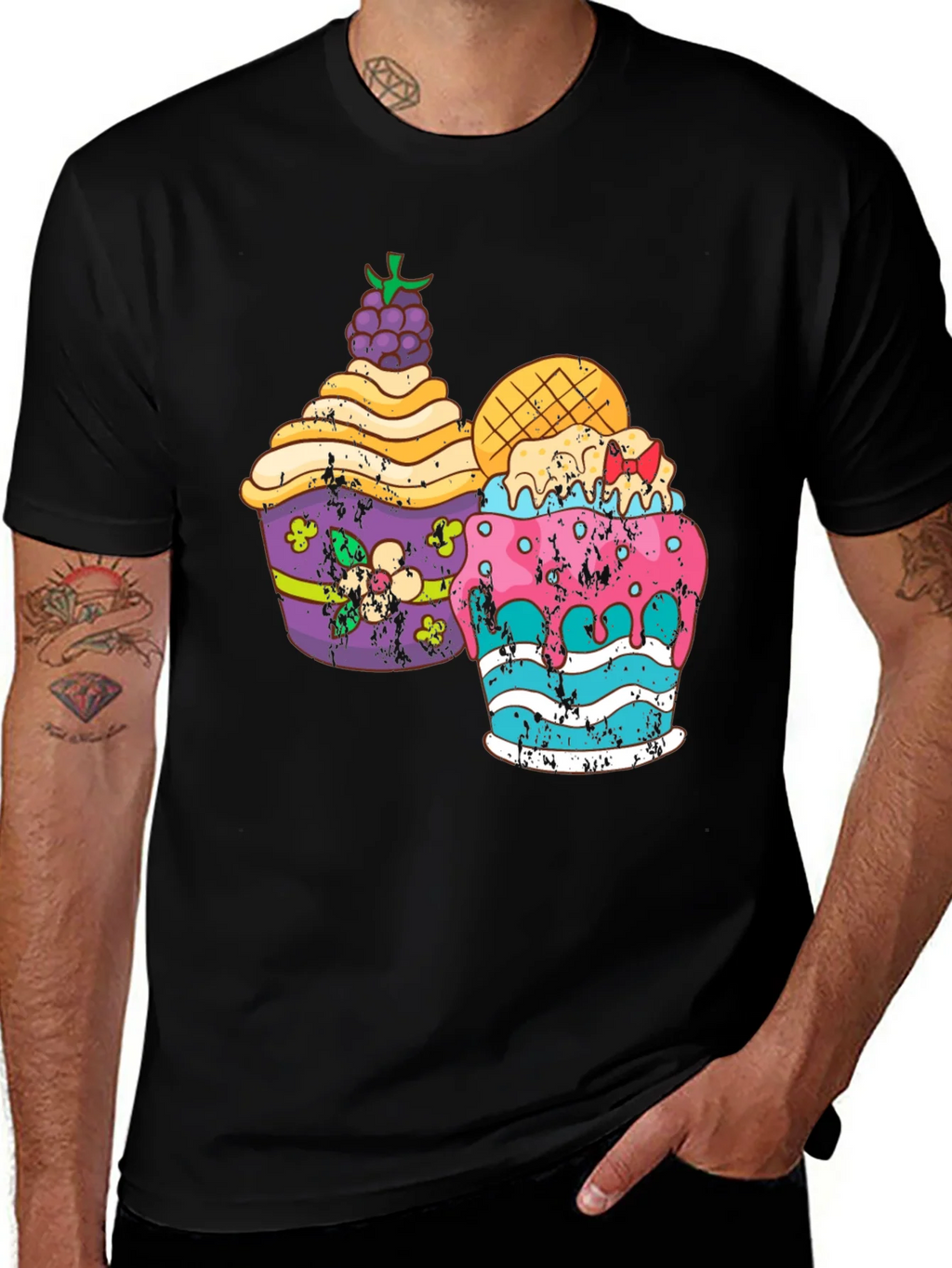 Fun Cupcake Graphic Tee - Black product image 1