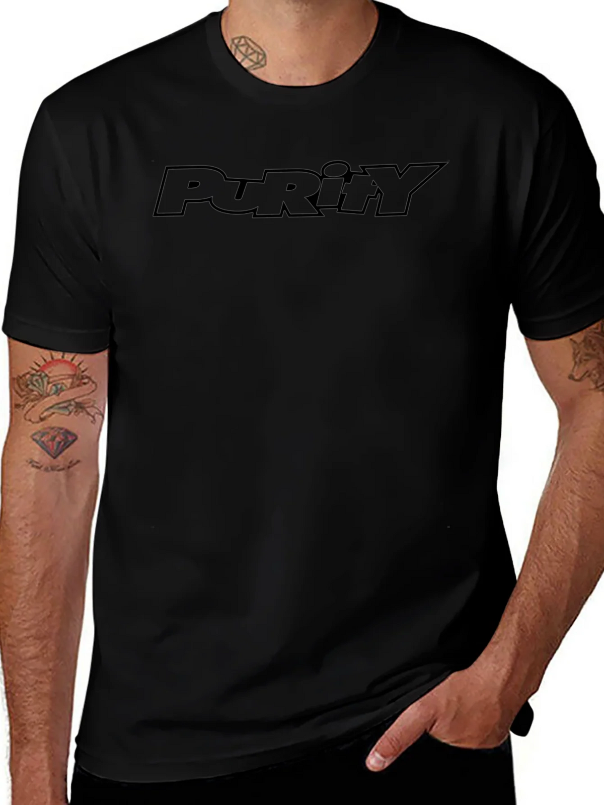 Purity Black T-Shirt - Modern Graphic Tee product image 1