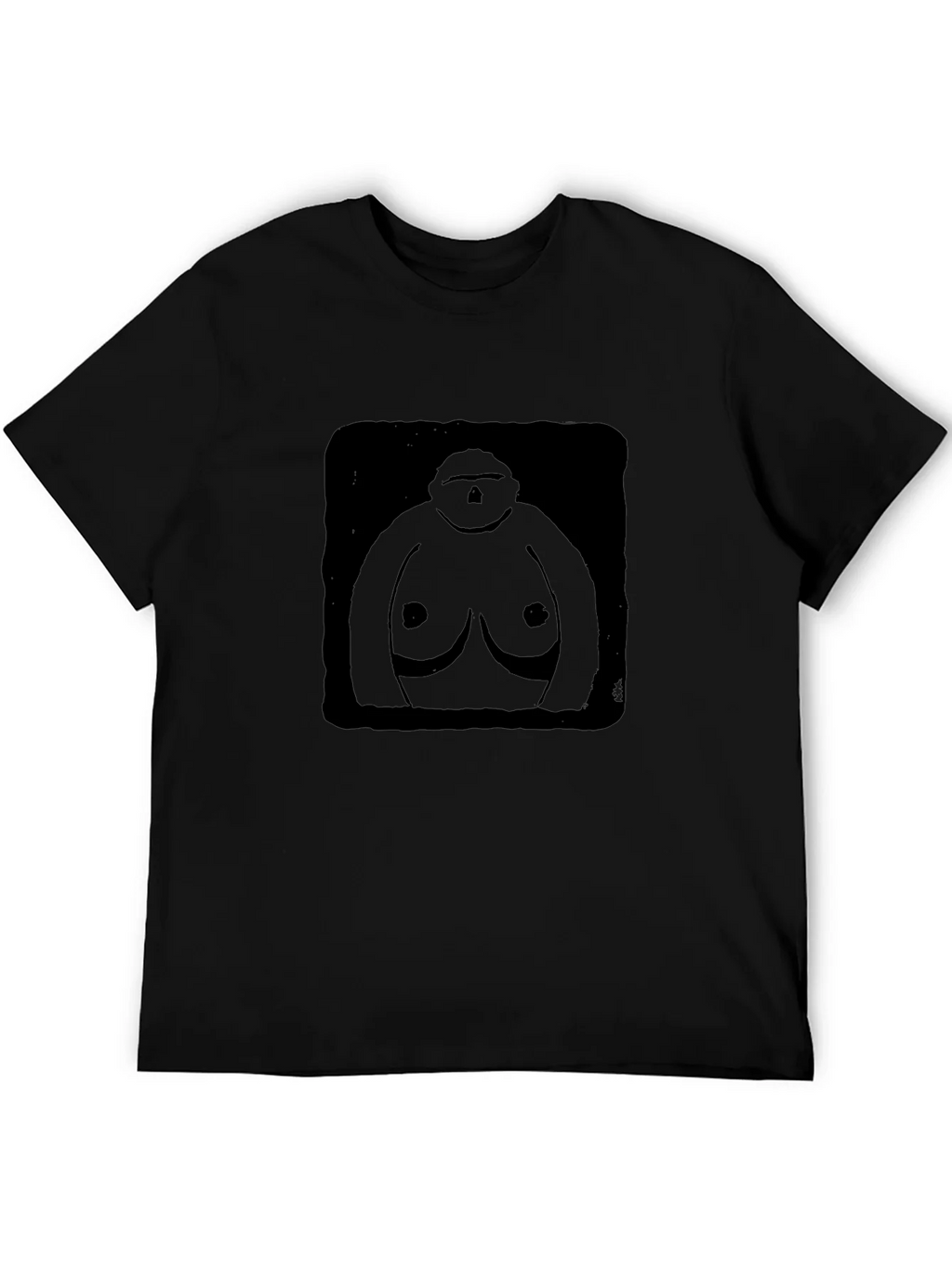 Black Graphic T-Shirt - Abstract Figure Design product image 4