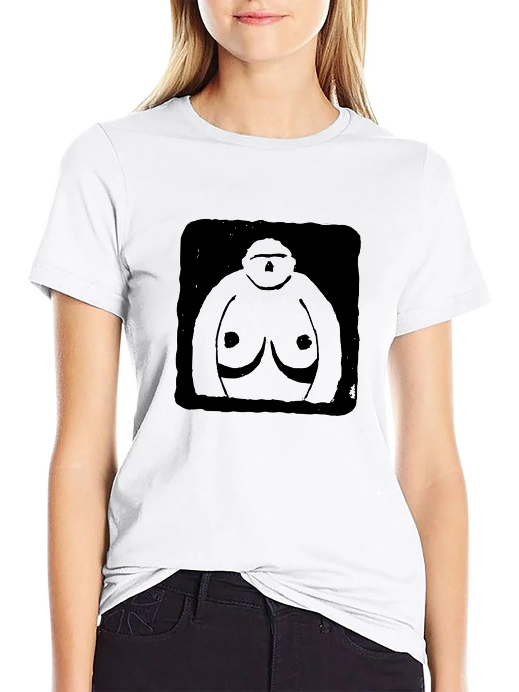 Black Graphic T-Shirt - Abstract Figure Design product image 7