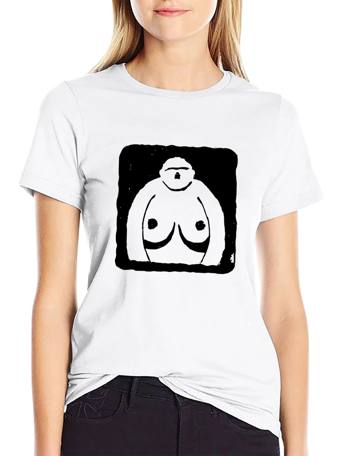 Black Graphic T-Shirt - Abstract Figure Design product image 7