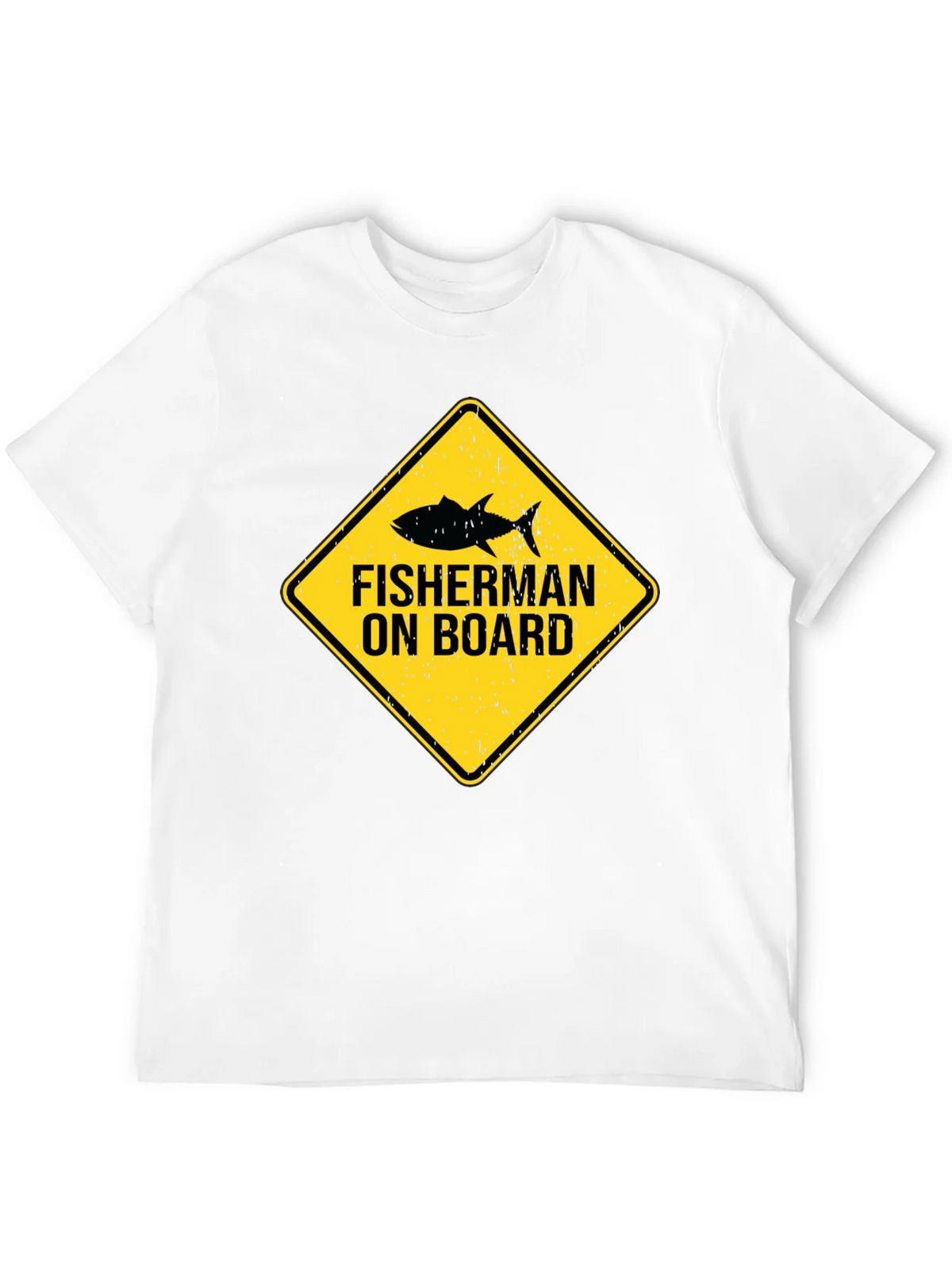 Fisherman On Board Black Cotton T-Shirt product image 11