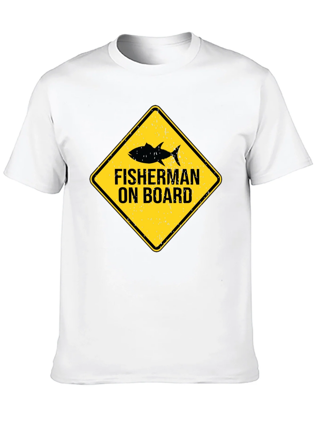 Fisherman On Board Black Cotton T-Shirt product image 9