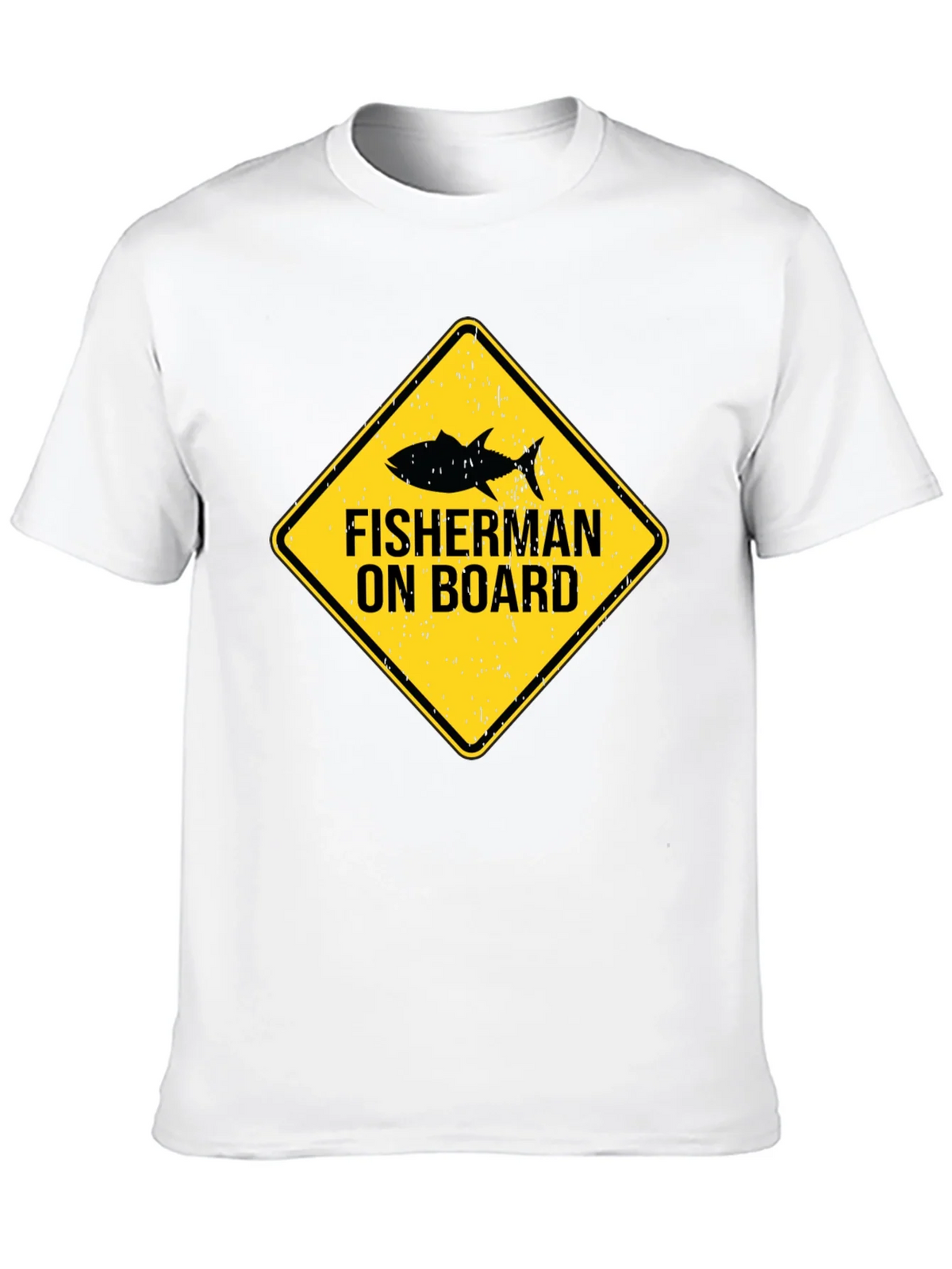Fisherman On Board Black Cotton T-Shirt product image 9