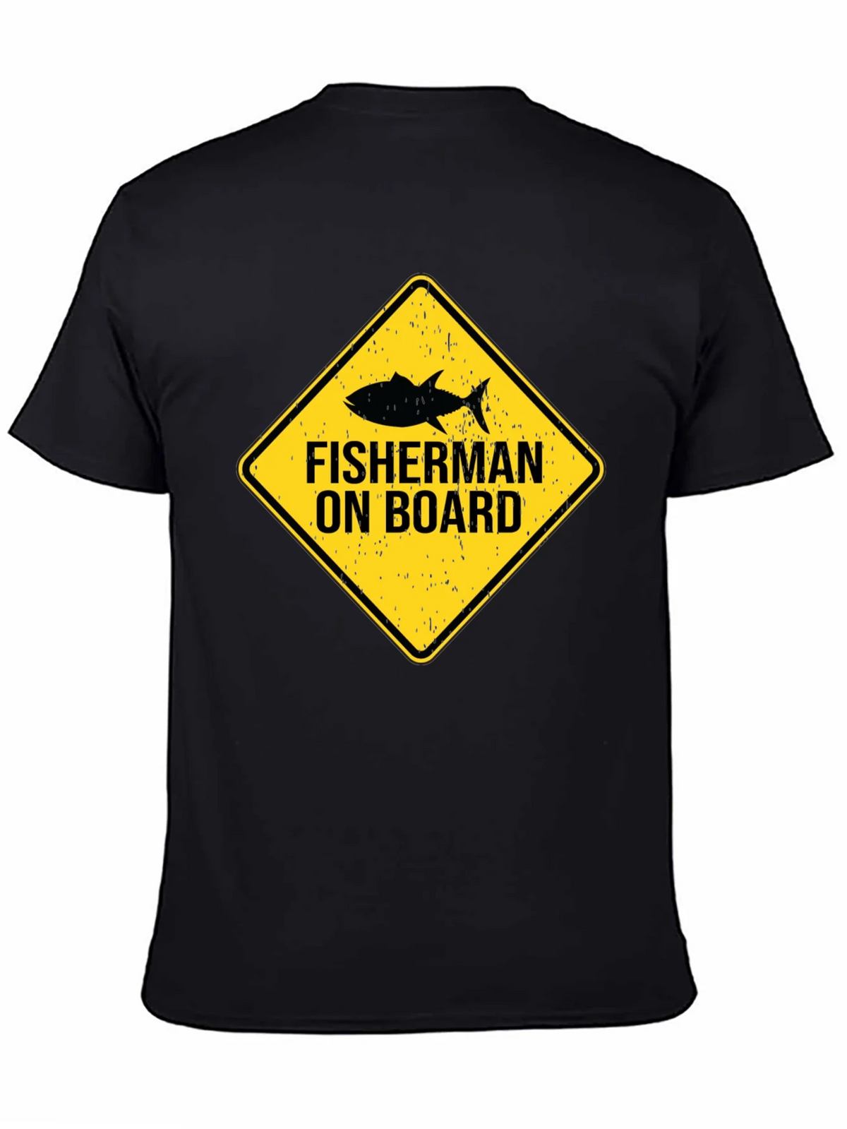 Fisherman On Board Black Cotton T-Shirt product image 4