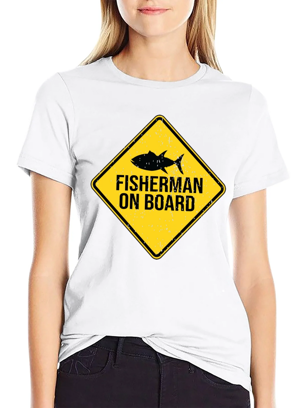 Fisherman On Board Black Cotton T-Shirt product image 8
