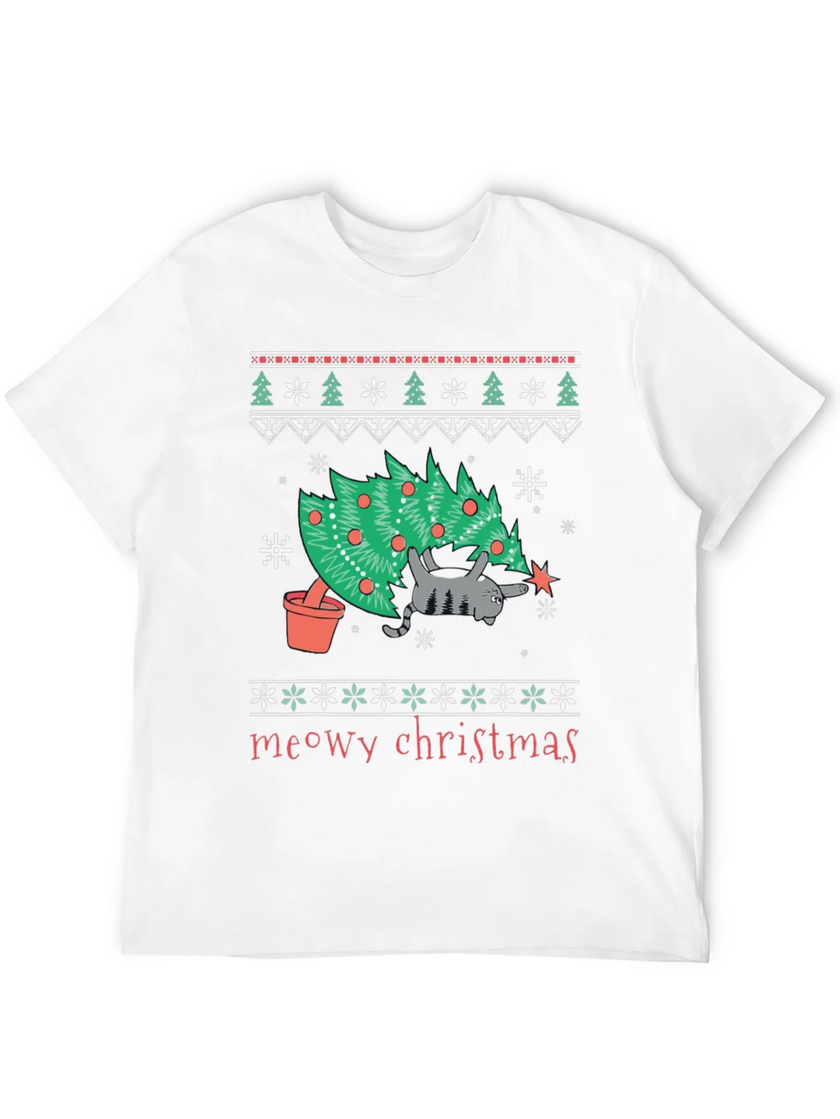 Meowy Christmas Cat T-Shirt - Festive Holiday Tee product image 11