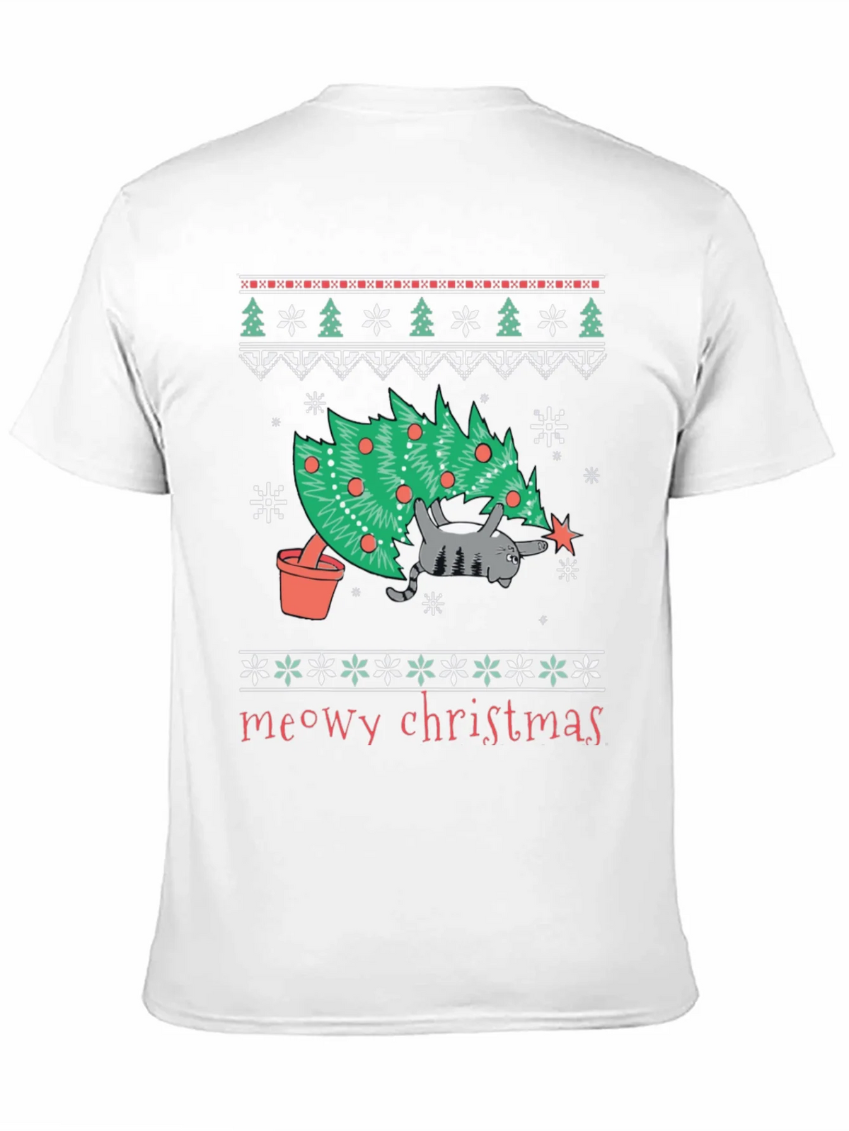 Meowy Christmas Cat T-Shirt - Festive Holiday Tee product image 10