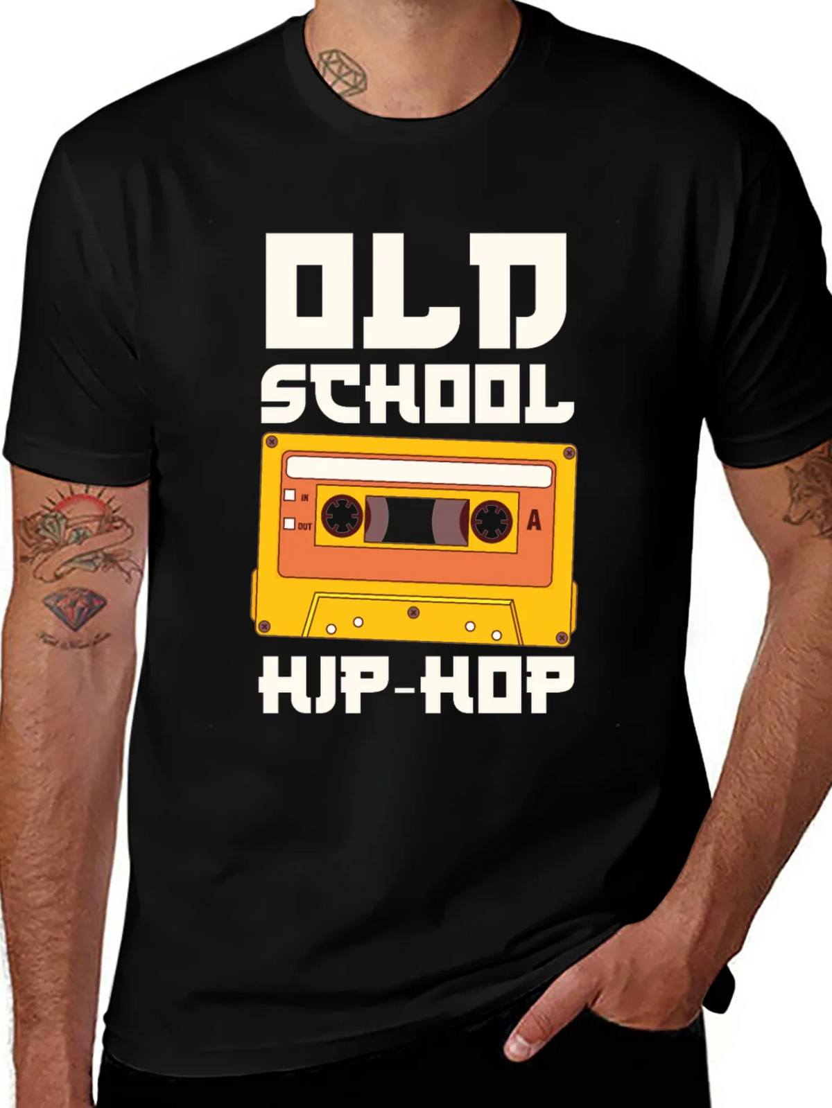Old School Hip-Hop Graphic Tee - Black product image 1