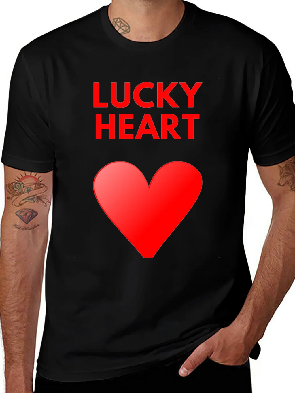 Lucky Heart Graphic Tee - Soft Cotton Blend product image 1